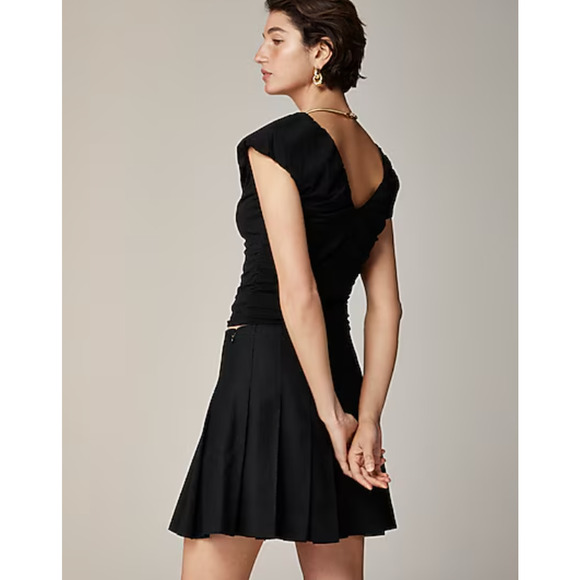 J Crew Ruched V Neck Top XS Red NWT Stretch Blouse Tee Womens CA527 J.Crew - Picture 3 of 4